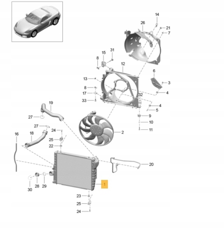 Chłodnica silnika Porsche Cayman coupe (982) (2016 - 2026) cena, od 157,18 USD