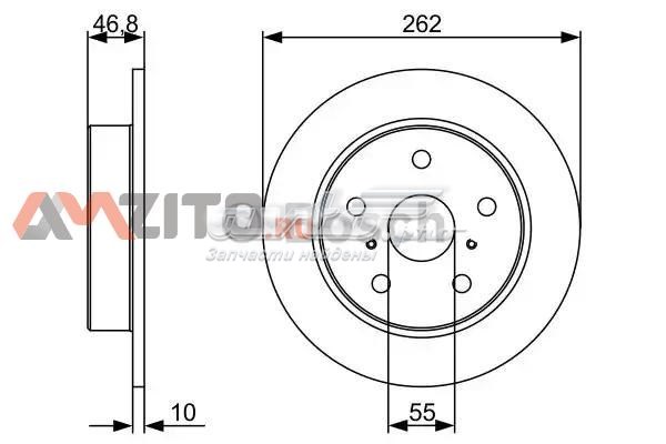 Do koszyka 0986479V55 Bosch Tarcza hamulcowa tylna