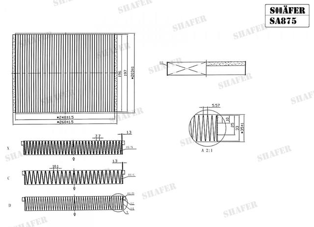 Do koszyka SA875 Shafer Filtr kabiny