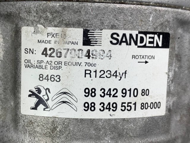 9834291080 Peugeot/Citroen Sprężarka klimatyzacji