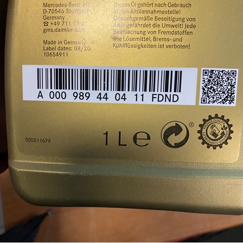 A000989440411 Mercedes Olej przekładniowy