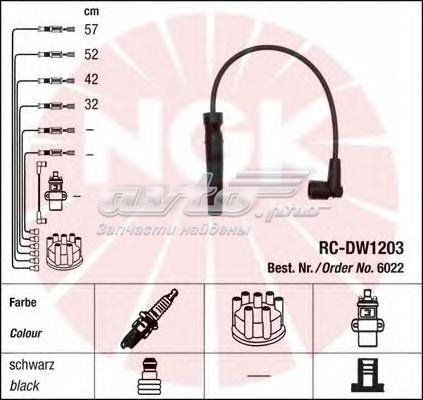 RCDW1203 NGK Zestaw przewodów wysokiego napięcia