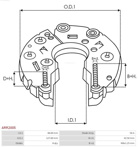 Mostek prostowniczy alternatora = Moster diodowy alternatora AS/Auto Storm ARR2005 cena, od 55,36 USD