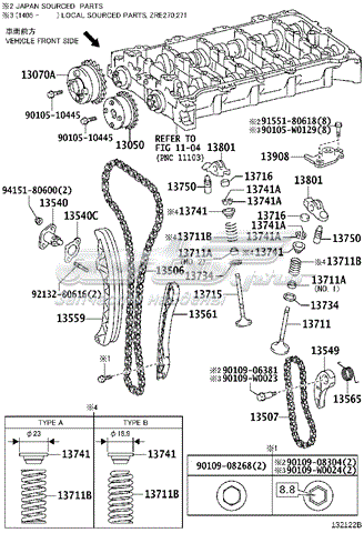 1350637030 Toyota łańcuch rozrządu