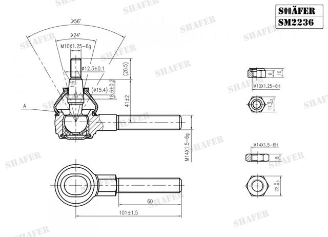 Końcówka drążka kierowniczego zewnętrzna SM2236 Shafer