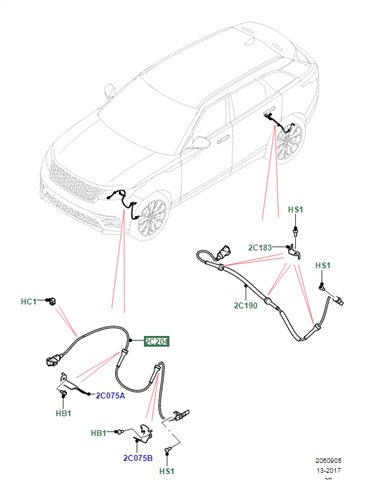 Czujnik ABS przedni Land Rover LR090860 cena, od 50,38 USD