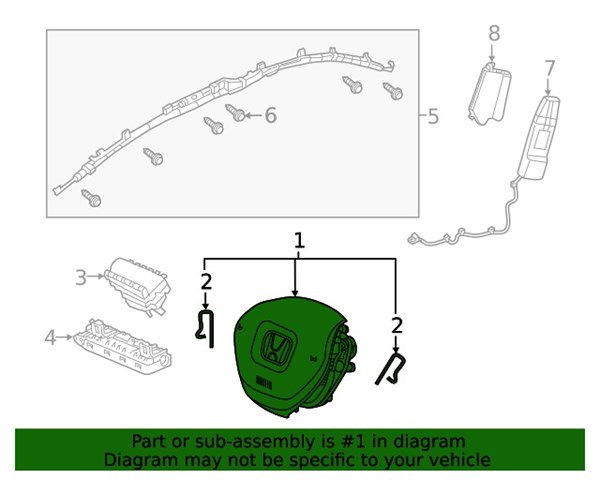 Poduszka powietrzna (Airbag) kierowcy 77801TVAA10ZA Honda