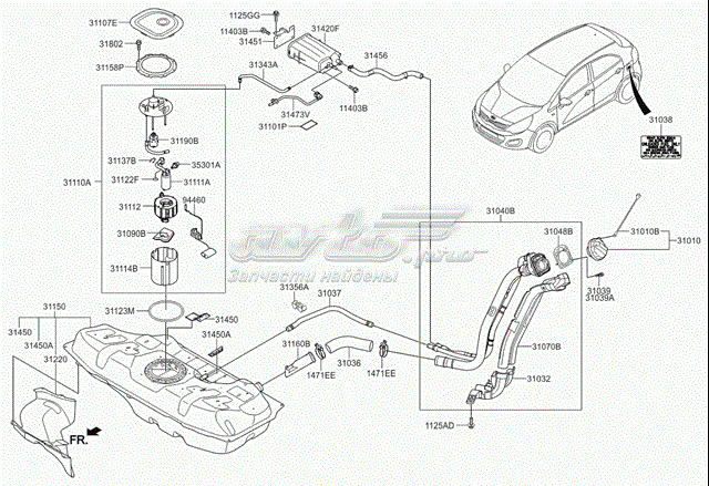 Czujnik poziomu paliwa w zbiorniku do Hyundai SOLARIS I SBR11