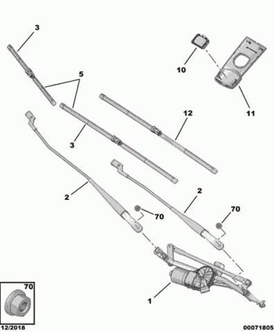Ramię wycieraczki szyby przedniej do Citroen Berlingo  B9