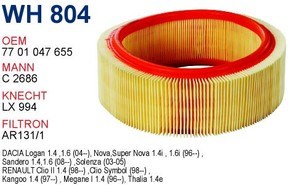 Filtr powietrza Wunder WH804 cena, od 7,97 USD