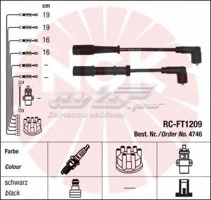 Do koszyka RCFT1209 NGK Zestaw przewodów wysokiego napięcia
