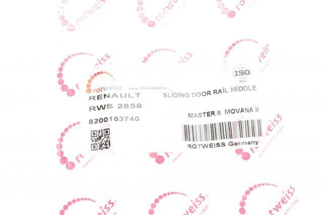 Szyna prowadnicy do drzwi przesuwnych środkowy prawa Rotweiss RWS2858 cena, od 135,10 USD