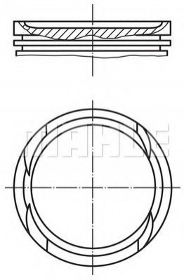 Tłok, komplet na 1 cylinder, 2. naprawa (+0,50) Mahle Original 0100501 cena, od 138,75 USD