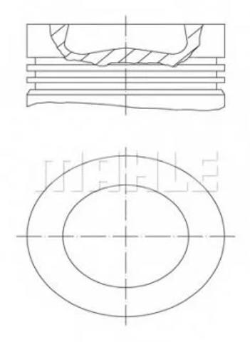 Do koszyka 028PI00100001 Mahle Original Tłok, komplet do jednego cylindru, 1. naprawa (+0,25)