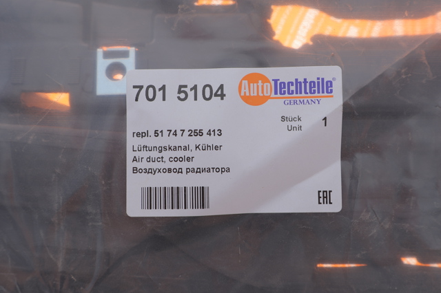 Do koszyka 7015104 Autotechteile Kierownica powietrza (deflektor) chłodnicy