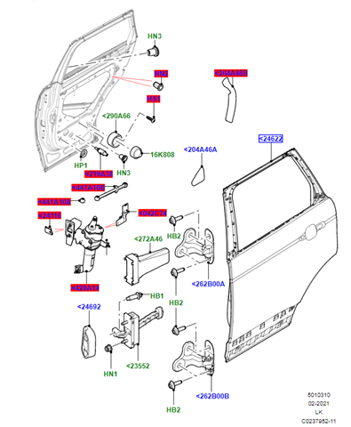 Do koszyka Drzwi tylne prawe Land Rover Range Rover IV L405