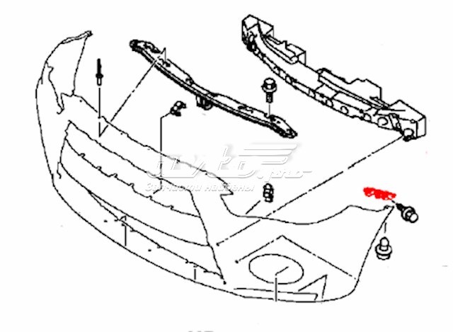 6400C455 Chrysler wspornik zderzaka przedniego lewy zewnętrzny