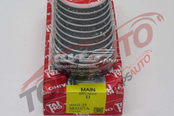 M3107A025 Taiho Panewki główne wału korbowego, zestaw, 1. naprawa (+0,25)