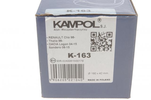 Do koszyka K163 Kampol Klocki hamulcowe tylne bębnowe