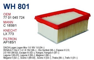 Filtr powietrza Wunder WH801 cena, od 7,31 USD