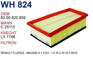 Do koszyka WH824 Wunder Filtr powietrza