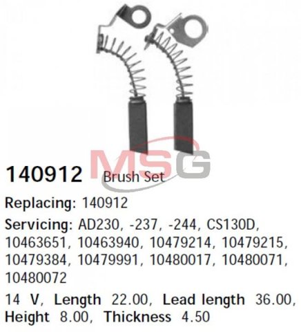 Szczotka alternatora Cargo 140912 cena, od 1,81 USD