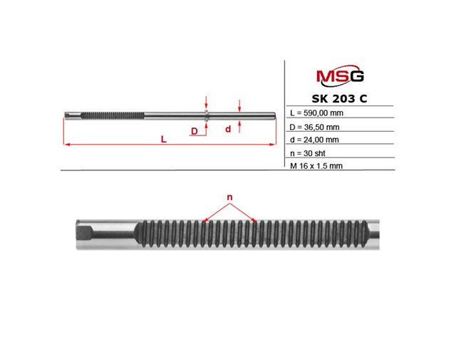 Listwa kierownicza (maglownica) MSG CI235