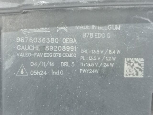 Reflektor do jazdy dziennej lewy Peugeot/Citroen 9822653980 cena, od 28,04 USD