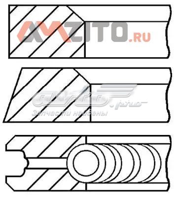 Pierścienie tłokowe na 1 cylinder, STD. 0874310000 Goetze