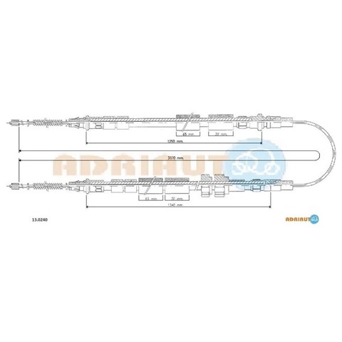 6112878 Ford linka hamulca ręcznego tylna prawa/lewa