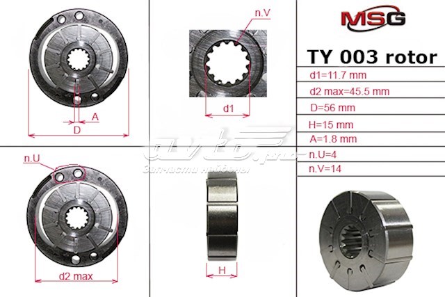  Wirnik pompy wspomagania hydraulicznego Toyota T100 