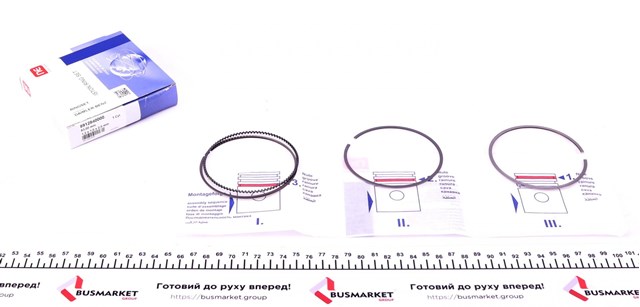 Pierścienie tłokowe na 1 cylinder, STD. 120010007300 NE/NPR