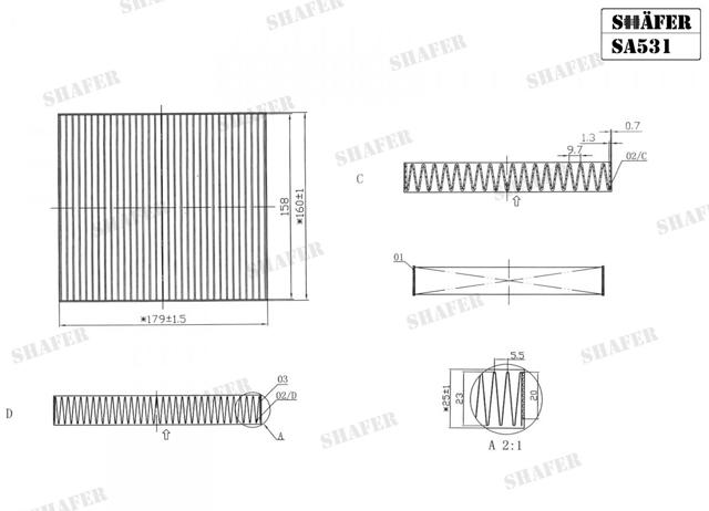 Filtr kabiny Shafer SA531 cena, od 8,62 USD