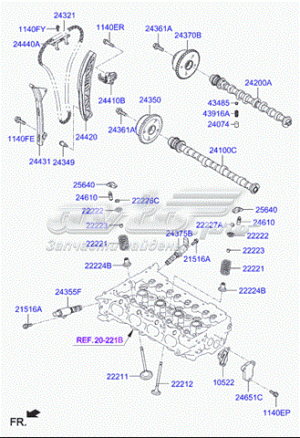 Napinacz łańcucha rozrządu Hyundai/Kia 244102E300 cena, od 43,30 USD
