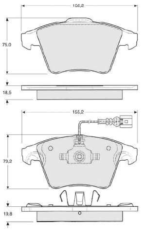 Klocki hamulcowe przednie tarczowe Starline BDS325 cena, od 36,99 USD