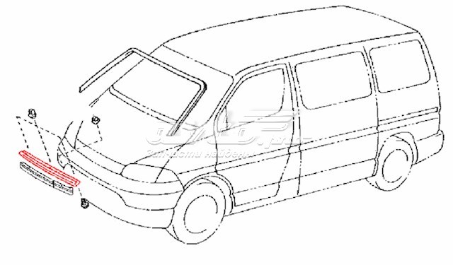 Listwa ochronna maski Toyota Hiace IV autobus (H1, H2) (1995 - 2011) cena, od 205,56 USD