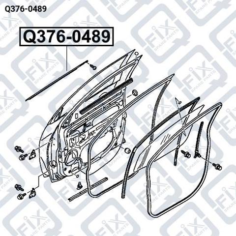 Do koszyka Q3760489 Q-fix Listwa ochronna szyby opuszczanej drzwi przednich lewych