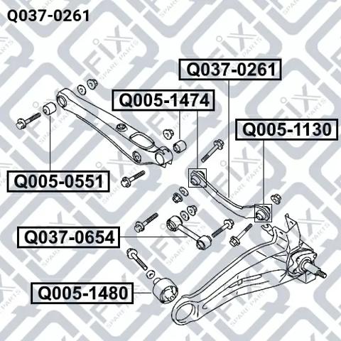 Wahacz zawieszenia tylnego górny lewy/prawy Q0370261 Q-fix