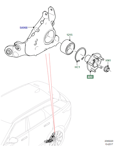 Piasta tylna do Land Rover Range Rover VELAR L560