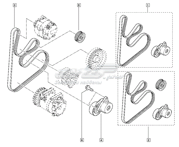 117209708R Renault (RVI) pasek napędowy mechanizmów, zestaw