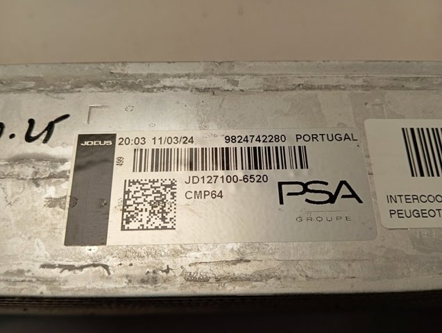 Chłodnica intercoolera 9824742280 Fiat/Alfa/Lancia