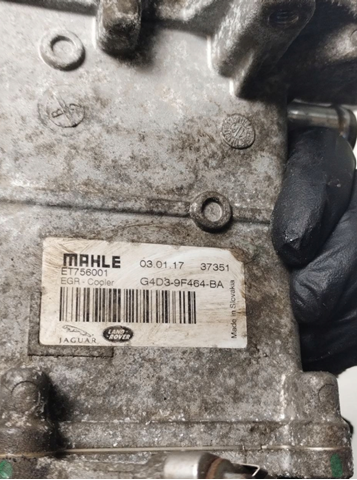 Do koszyka LR073730 Land Rover Chłodnica układu recyrkulacji spalin EGR